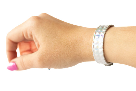 Leather Bracelet / Skinny Slim Cuff / Prism