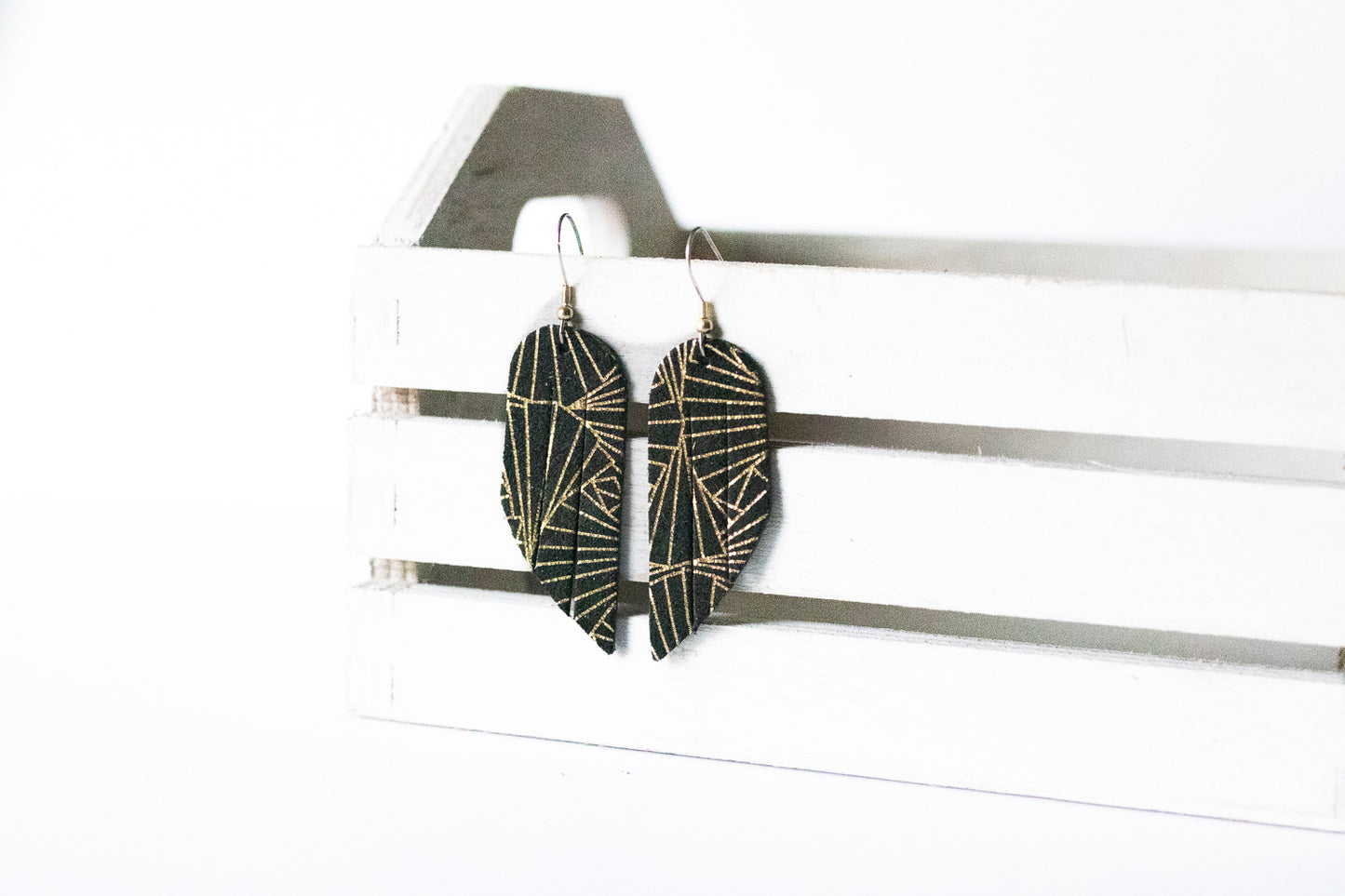 Leather Earrings / Mini Fringe / Art Deco Glam