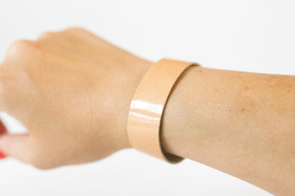 Leather Bracelet / Slim Cuff / Peach Orchard