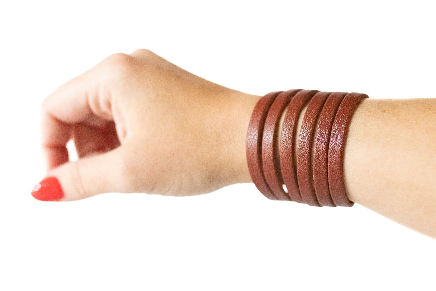 Leather Bracelet / Original Sliced Cuff / Ground Cinnamon