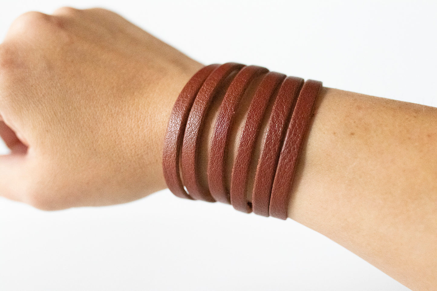 Leather Bracelet / Original Sliced Cuff / Ground Cinnamon