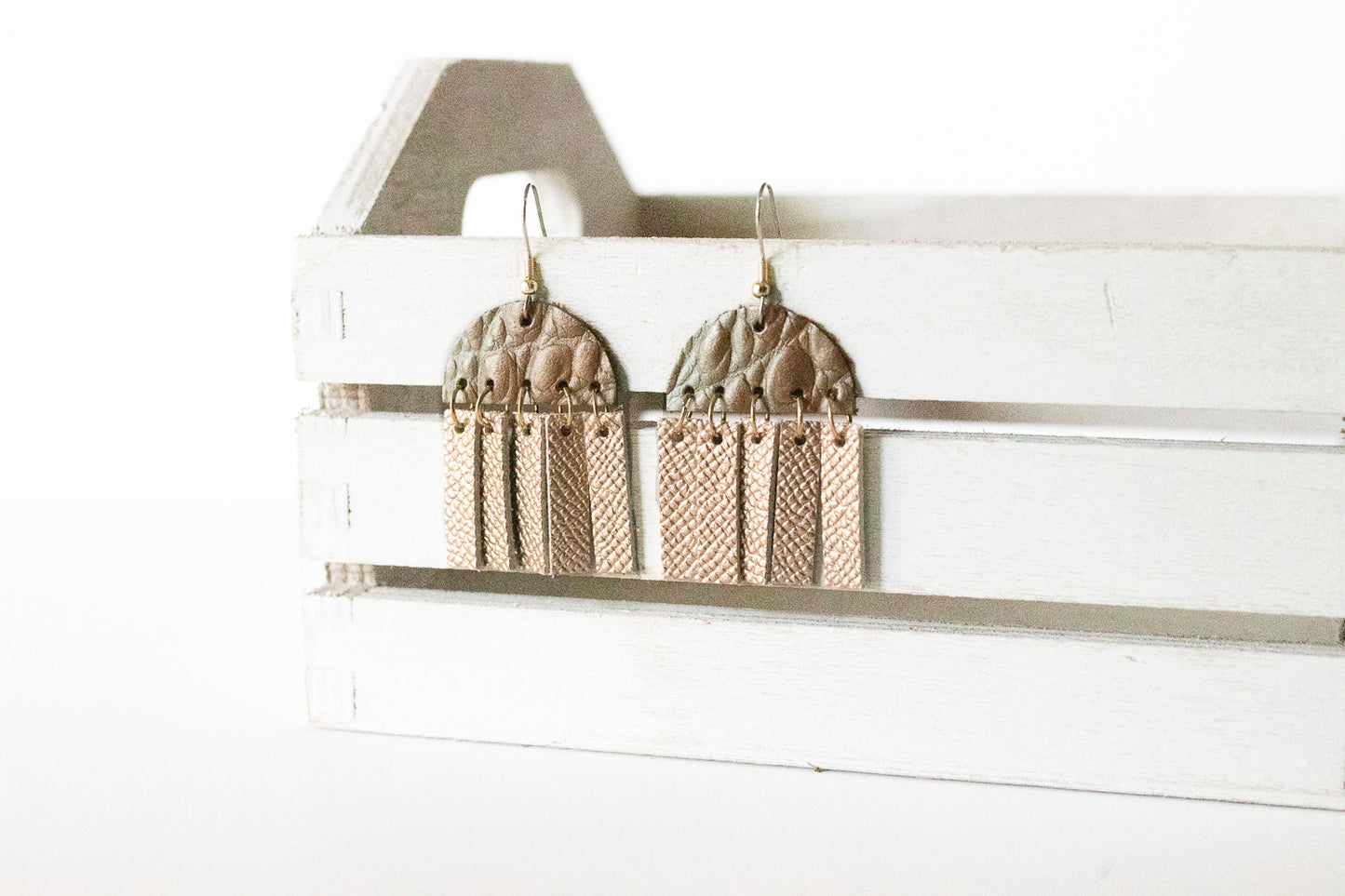 Leather Earrings / Cinque Luci / Ombre Gator