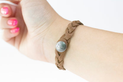 Braided Leather Bracelet / Pecan Pie