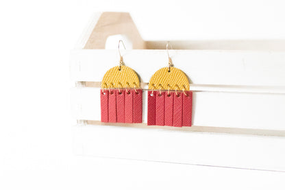 Leather Earrings / Cinque Luci / Honey Wheat