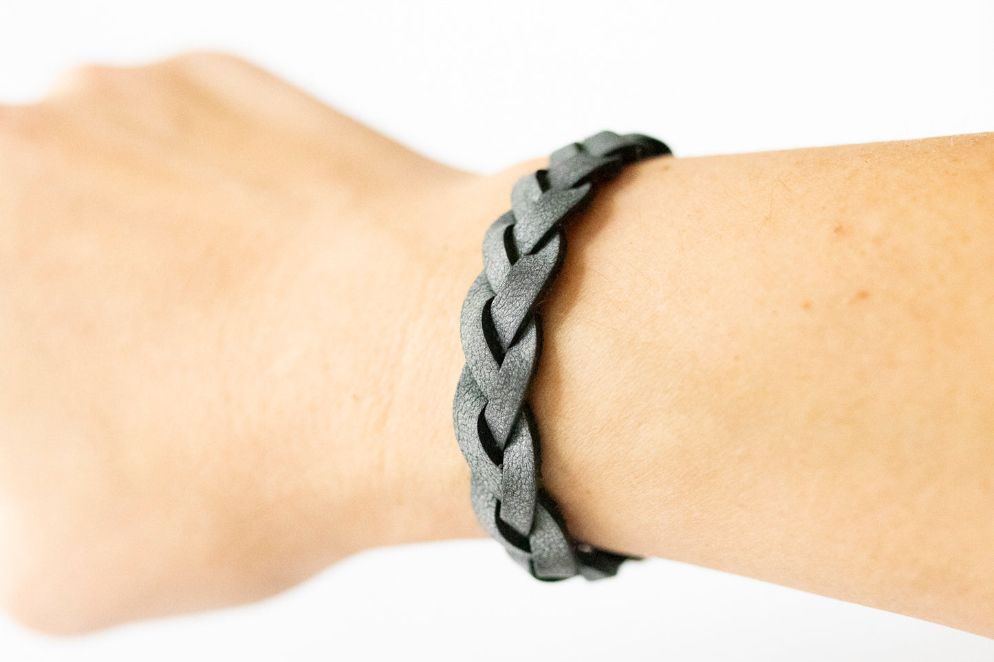 Braided Leather Bracelet / Stainless Steel