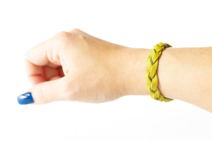 Braided Leather Bracelet / Pear