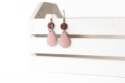 Leather Earrings / Droplets / Cherry Drops