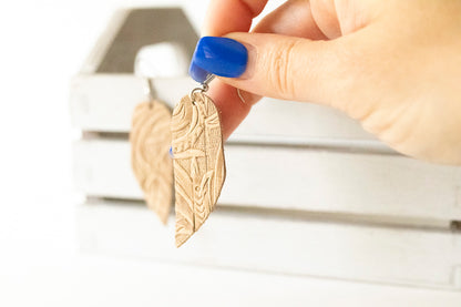 Leather Earrings / Mini Fringe / Western Floral