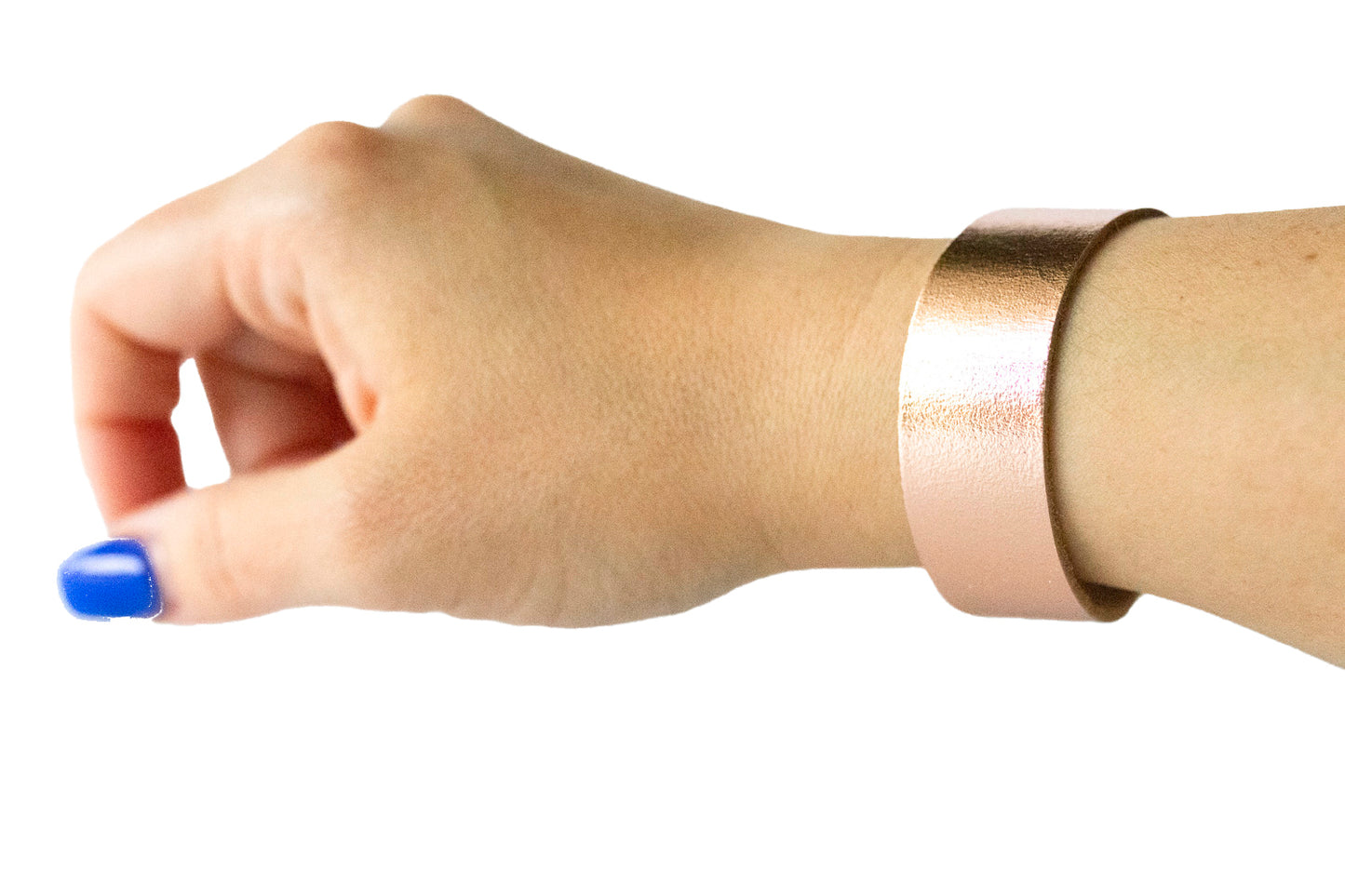Leather Bracelet / Slim Cuff / Metallic Rosegold