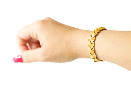 Braided Leather Bracelet / Golden Shimmer