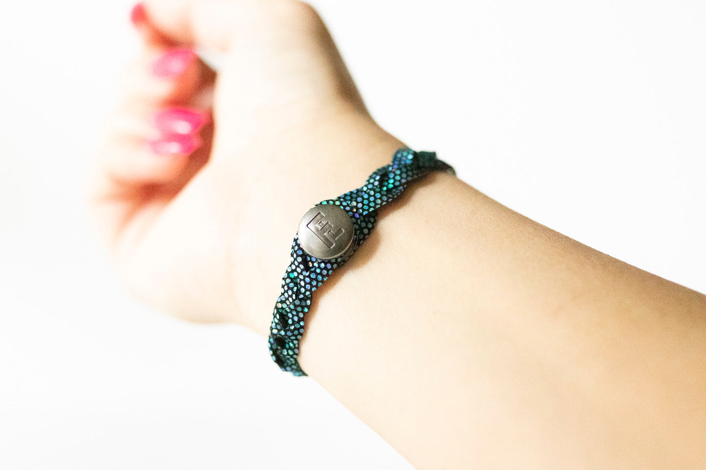 Braided Leather Bracelet / Mermaid Sparkle