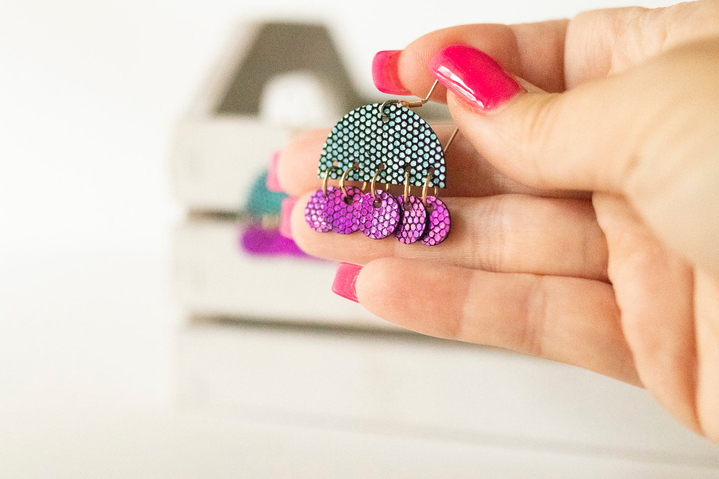 Leather Earrings / Isabella / Bright Sparkles