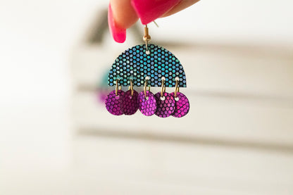 Leather Earrings / Isabella / Bright Sparkles