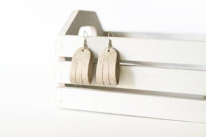 Leather Earrings / Mini Sliced / Vanilla Frosting