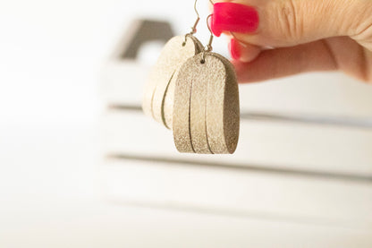 Leather Earrings / Mini Sliced / Vanilla Frosting