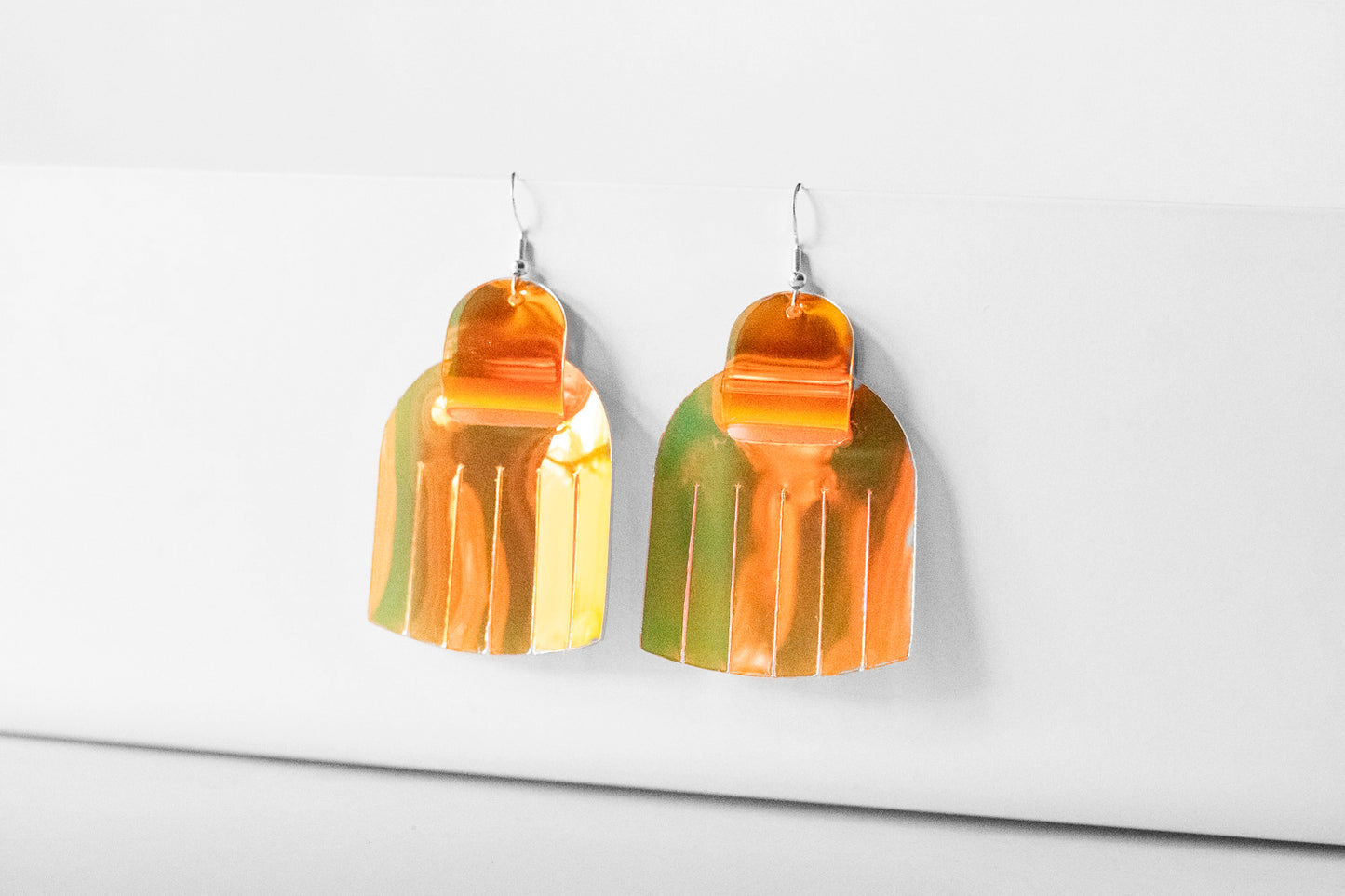 Leather Earrings / Fringies / Mango Jelly