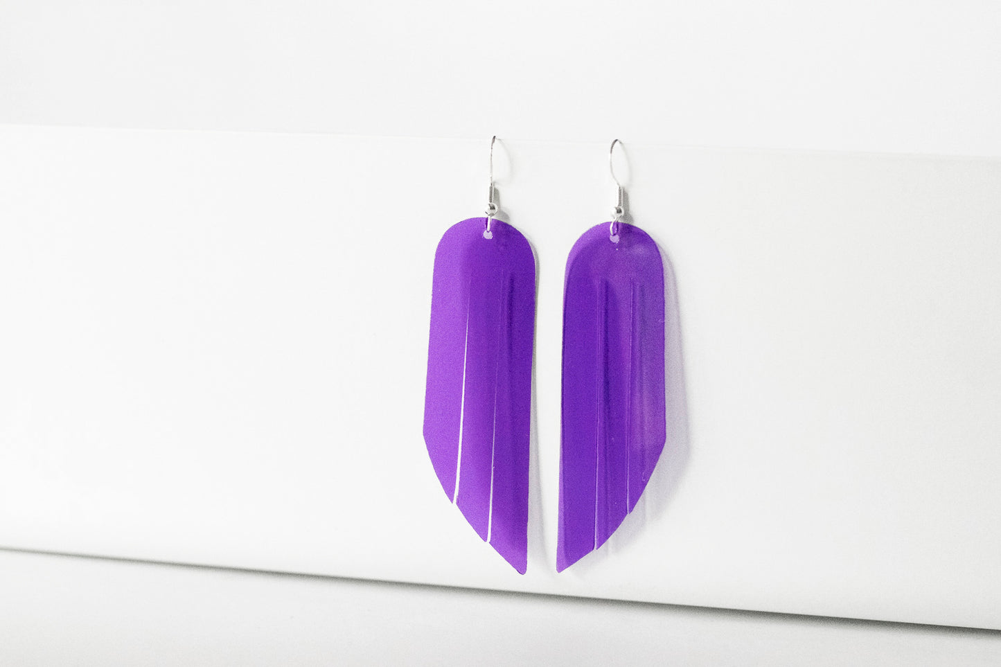 Leather Earrings / Fringe / Grape Jelly