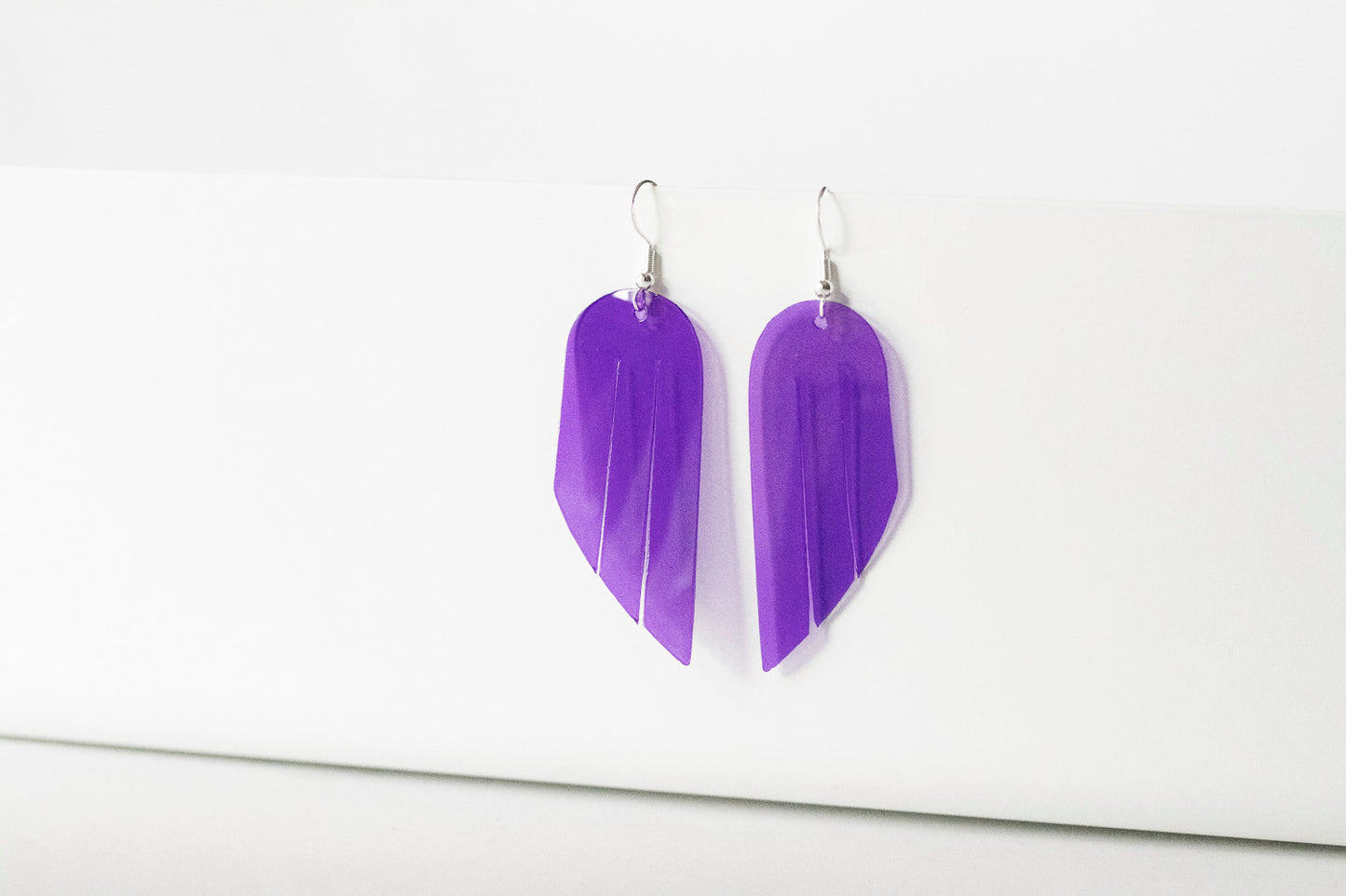 Leather Earrings / Mini Fringe / Grape Jelly