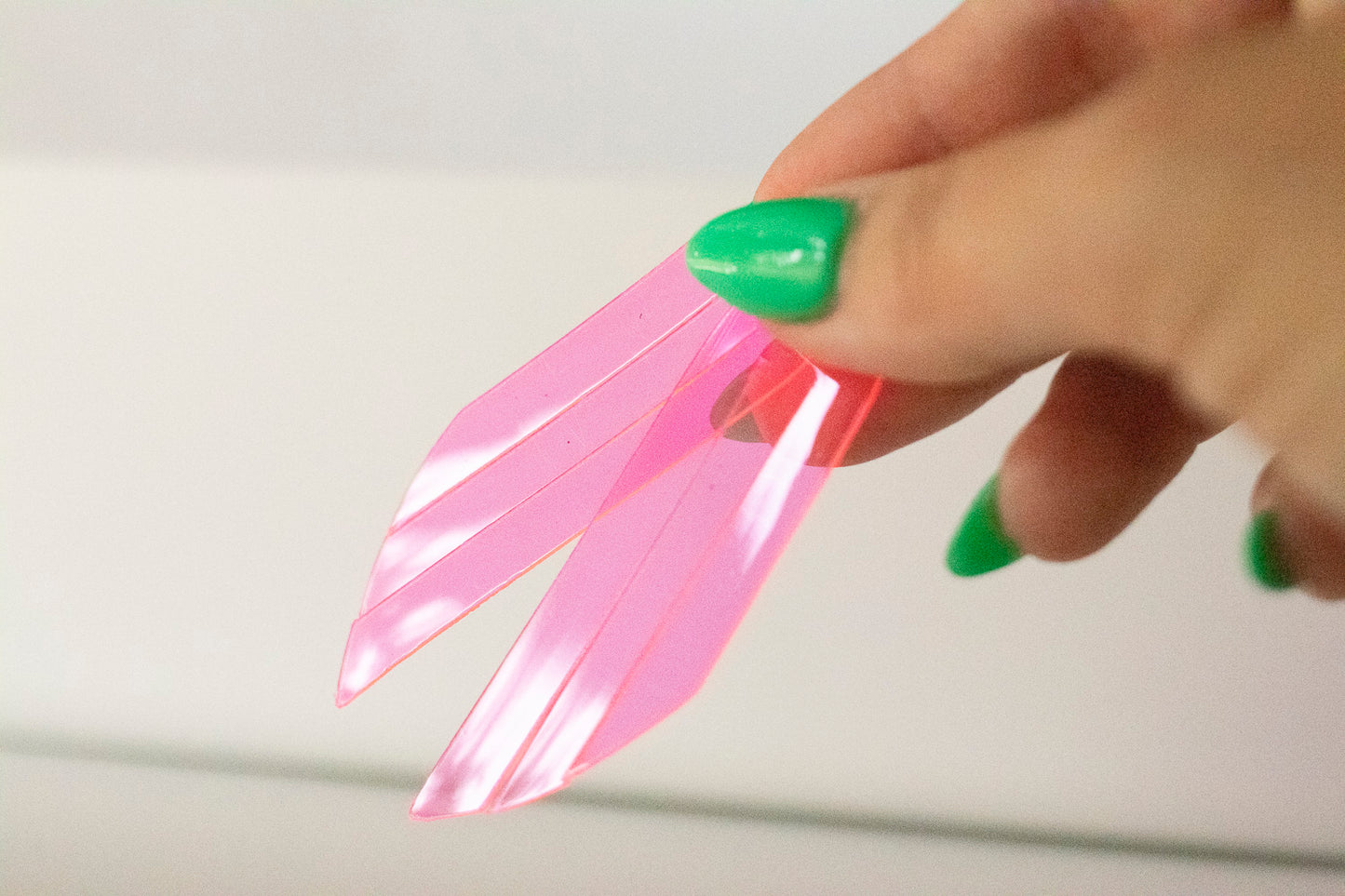 Leather Earrings / Fringe / Dragon Fruit Jelly