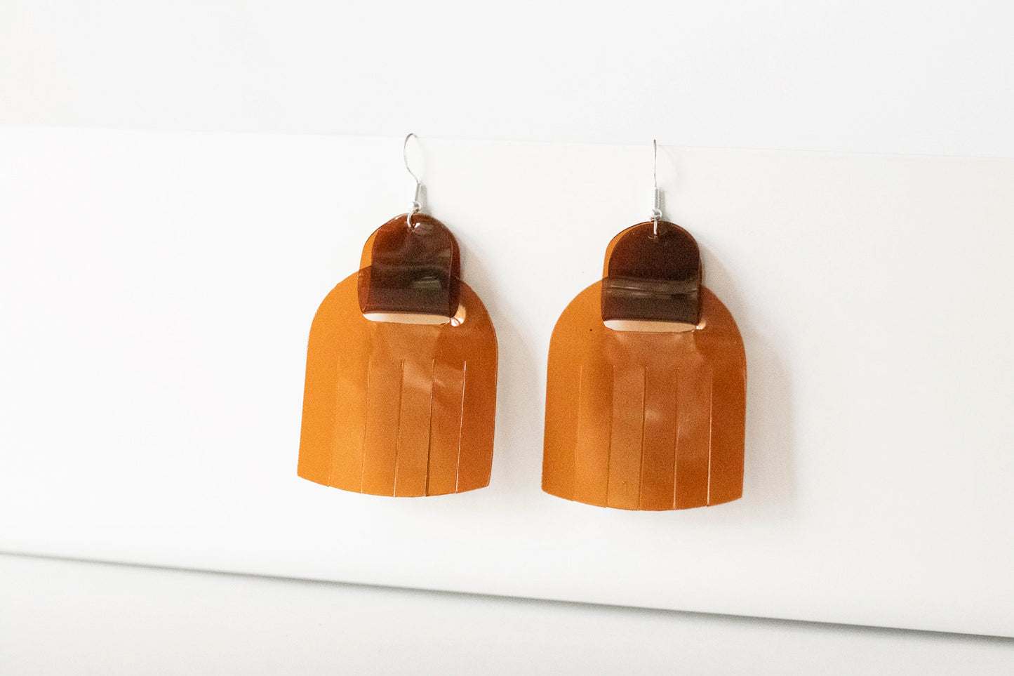 Leather Earrings / Fringies / Coffee Jelly