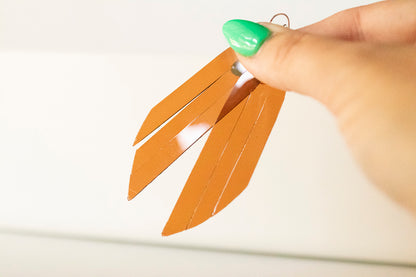 Leather Earrings / Fringe / Coffee Jelly