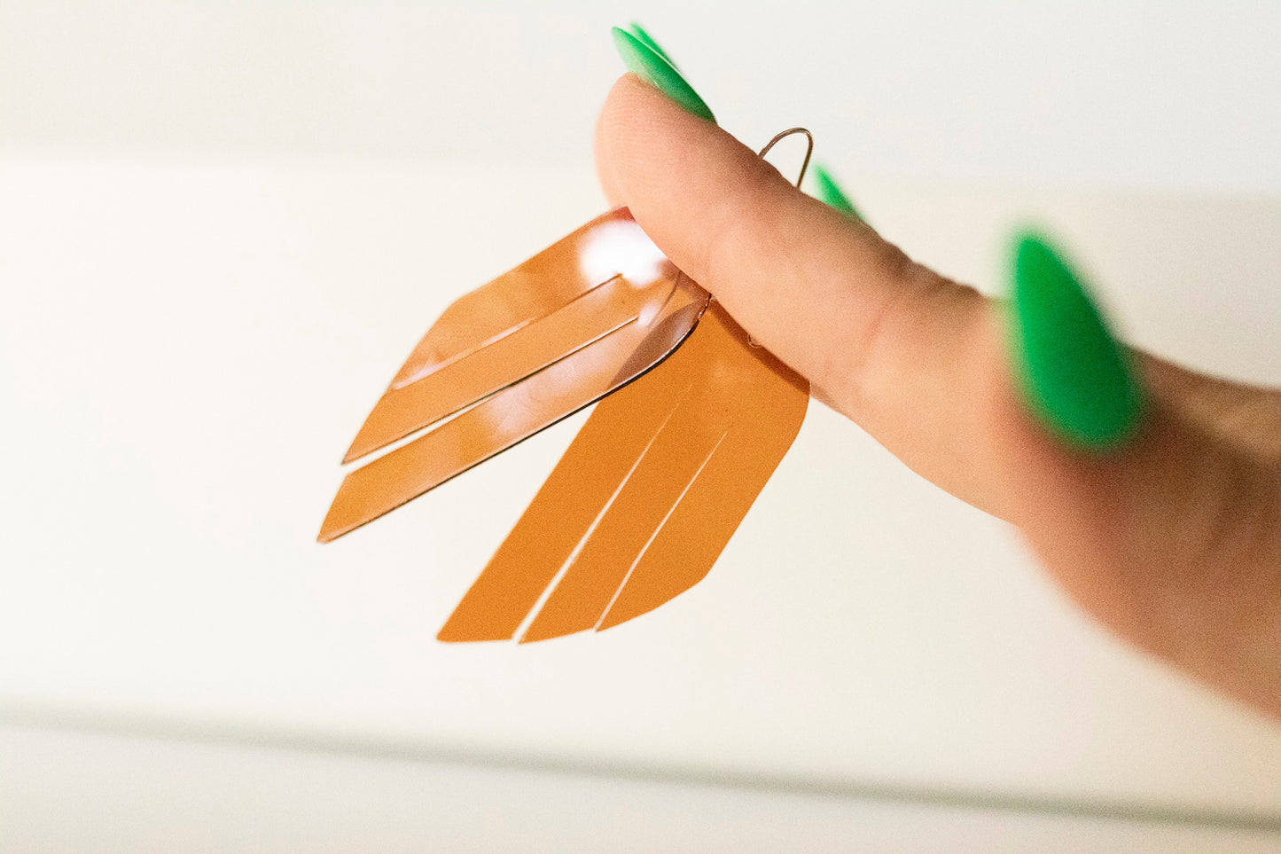 Leather Earrings / Mini Fringe / Coffee Jelly