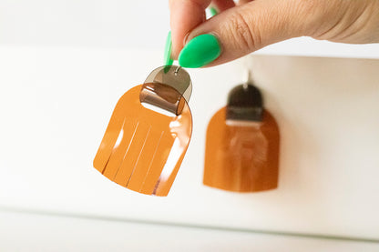 Leather Earrings / Fringies / Smoky Tortoise Jelly