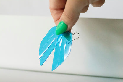 Leather Earrings / Mini Fringe / Blueberry Jelly