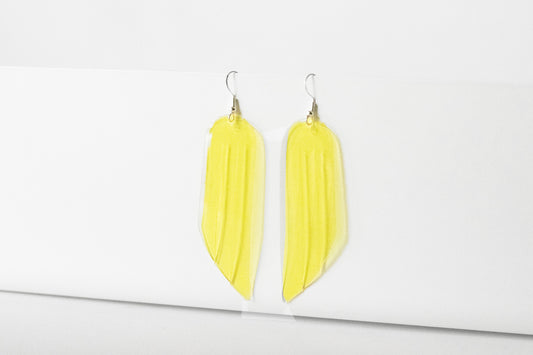 Leather Earrings / Fringe / Lemon Jelly