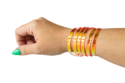 Leather Bracelet / Original Sliced Cuff / Mango Jelly