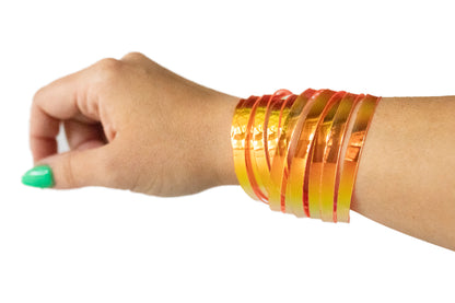 Leather Bracelet / Original Sliced Wrap Cuff / Mango Jelly