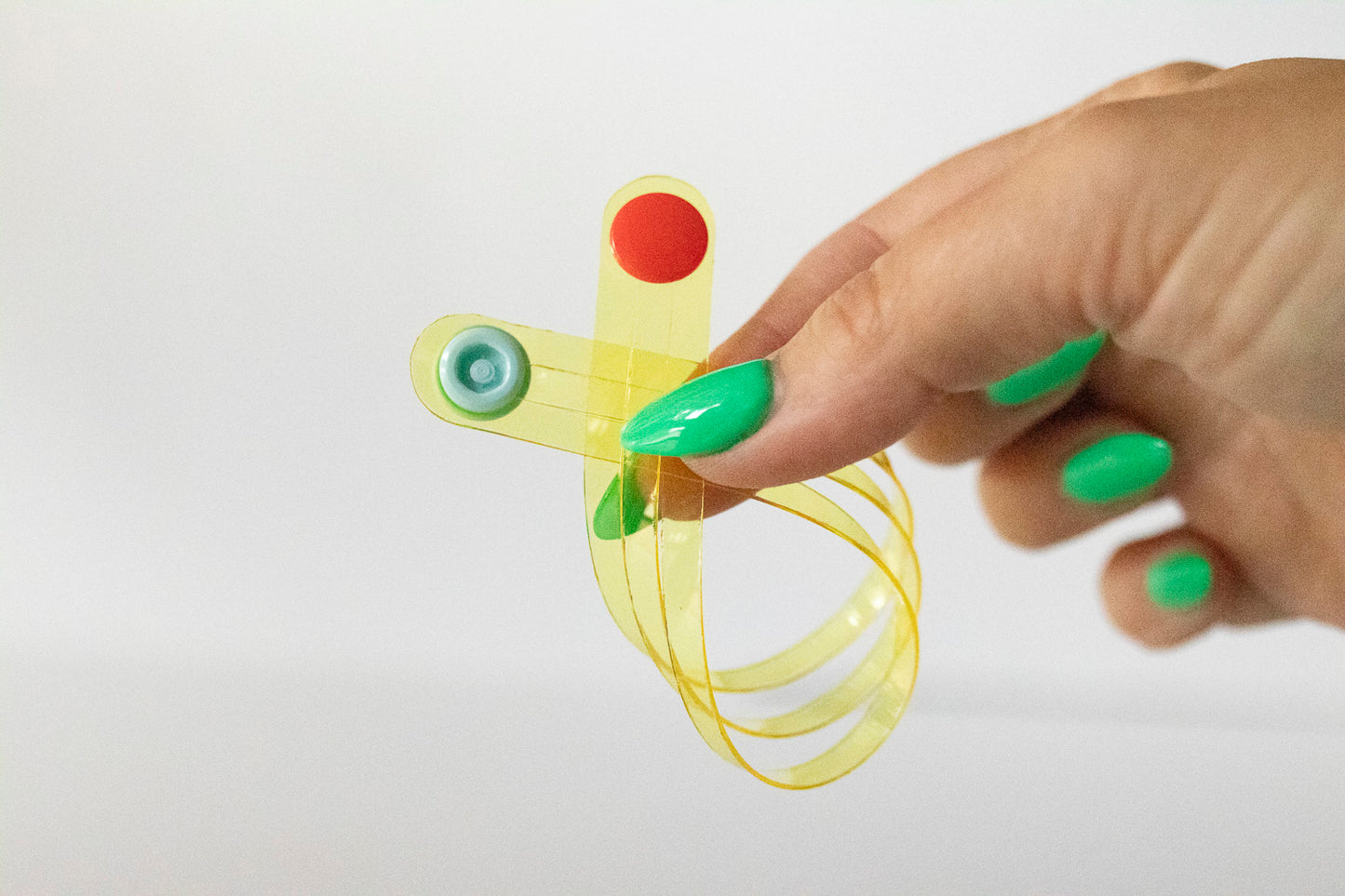 Leather Bracelet / Ultra Skinny Sliced Cuff / Lemon Jelly