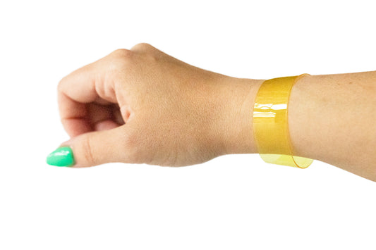 Leather Bracelet / Slim Cuff / Lemon Jelly