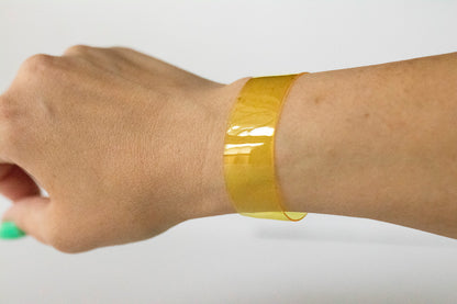 Leather Bracelet / Slim Cuff / Lemon Jelly