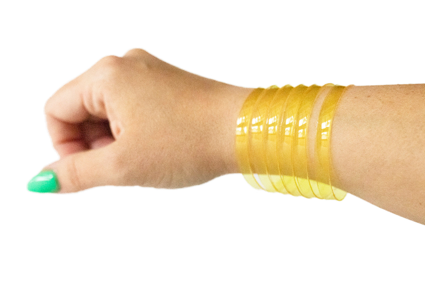 Leather Bracelet / Original Sliced Cuff / Lemon Jelly