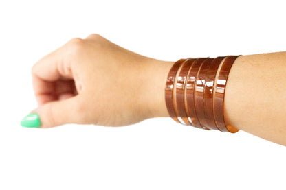 Leather Bracelet / Original Sliced Cuff / Coffee Jelly