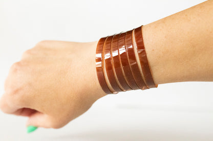 Leather Bracelet / Original Sliced Cuff / Coffee Jelly