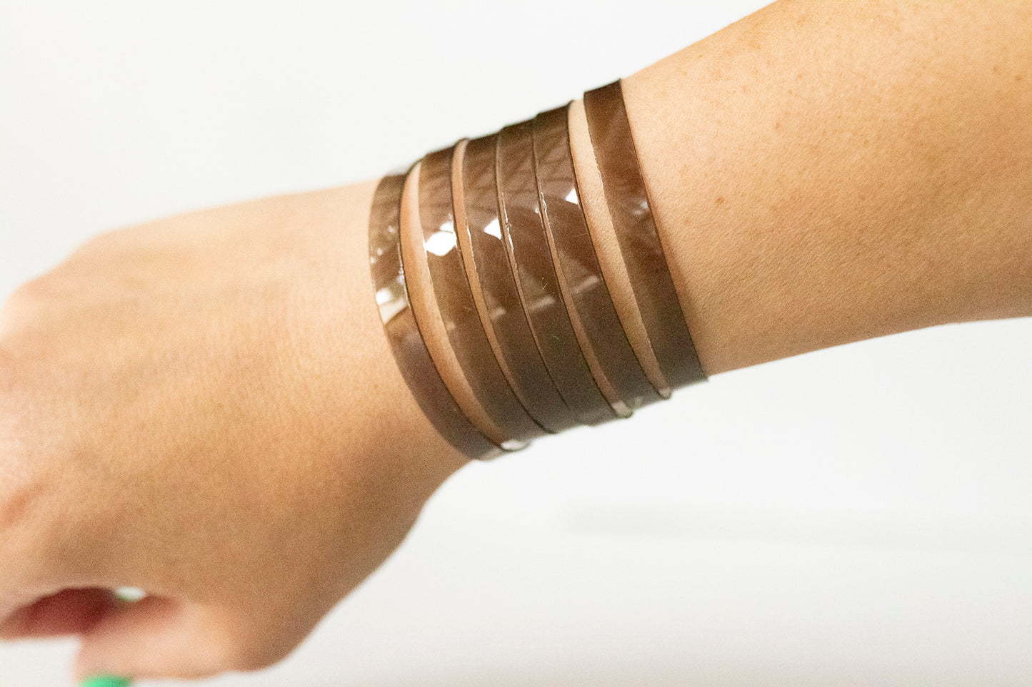 Leather Bracelet / Original Sliced Cuff / Smoke Jelly