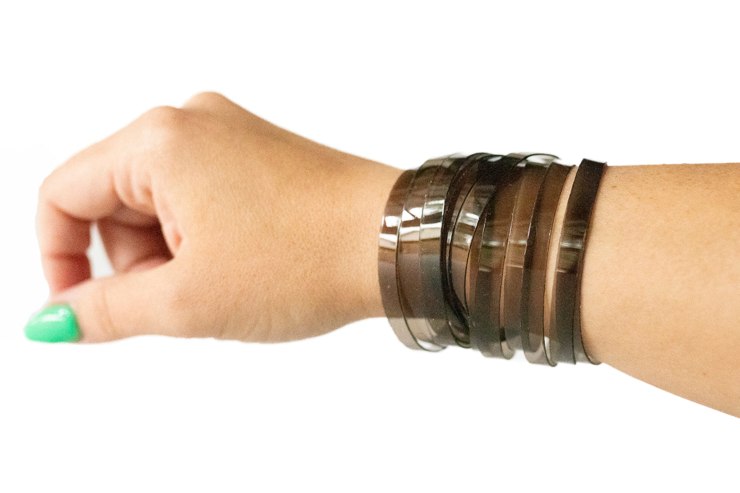 Leather Bracelet / Original Sliced Wrap Cuff / Smoke Jelly