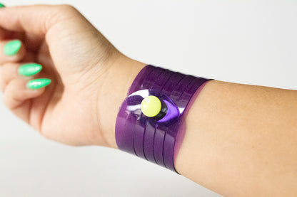 Leather Bracelet / Original Sliced Cuff / Grape Jelly