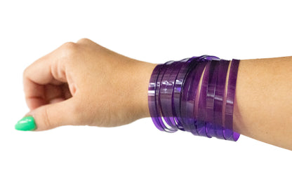 Leather Bracelet / Original Sliced Wrap Cuff / Grape Jelly