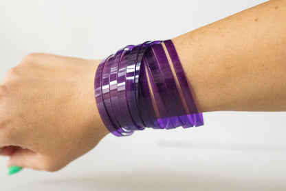 Leather Bracelet / Original Sliced Wrap Cuff / Grape Jelly