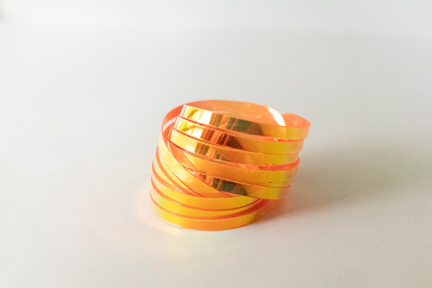 Leather Bracelet / Original Sliced Wrap Cuff / Mango Jelly