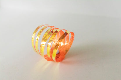 Leather Bracelet / Original Sliced Cuff / Mango Jelly