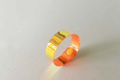 Leather Bracelet / Slim Cuff / Mango Jelly