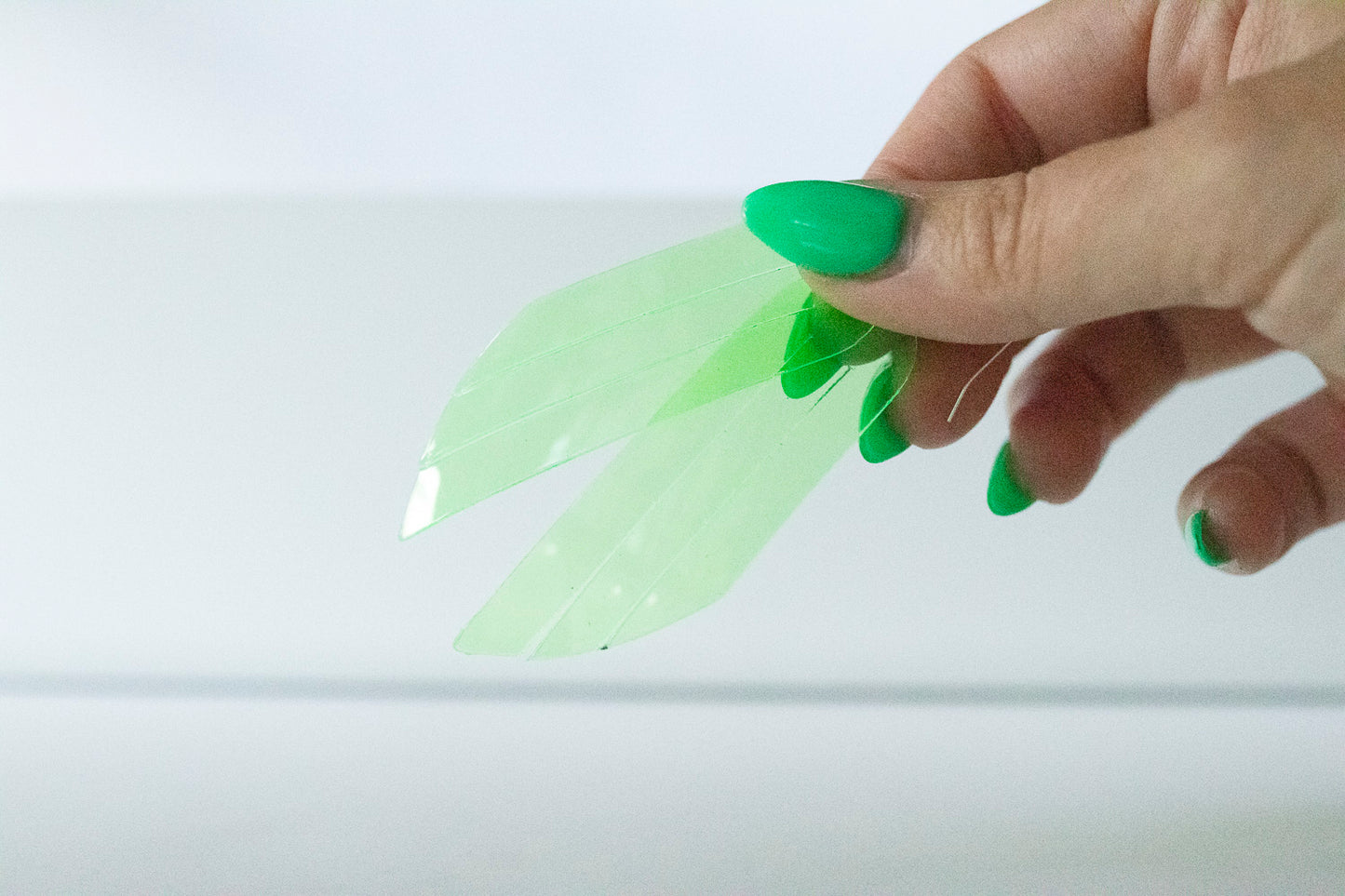 Leather Earrings / Fringe / Lime Jelly