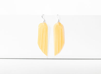 Leather Earrings / Fringe / Orange Marmalade