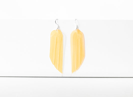 Leather Earrings / Fringe / Orange Marmalade