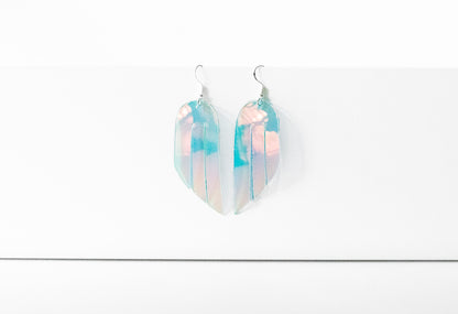 Leather Earrings / Mini Fringe / Blue Raspberry Jelly