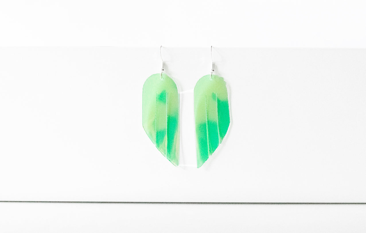 Leather Earrings / Mini Fringe / Limon Jelly